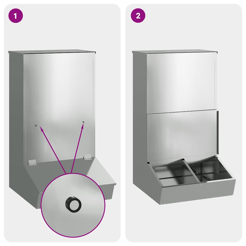 Nutriente per Maiali Argento 55 x 51 x 91,5 cm Acciaio zincato