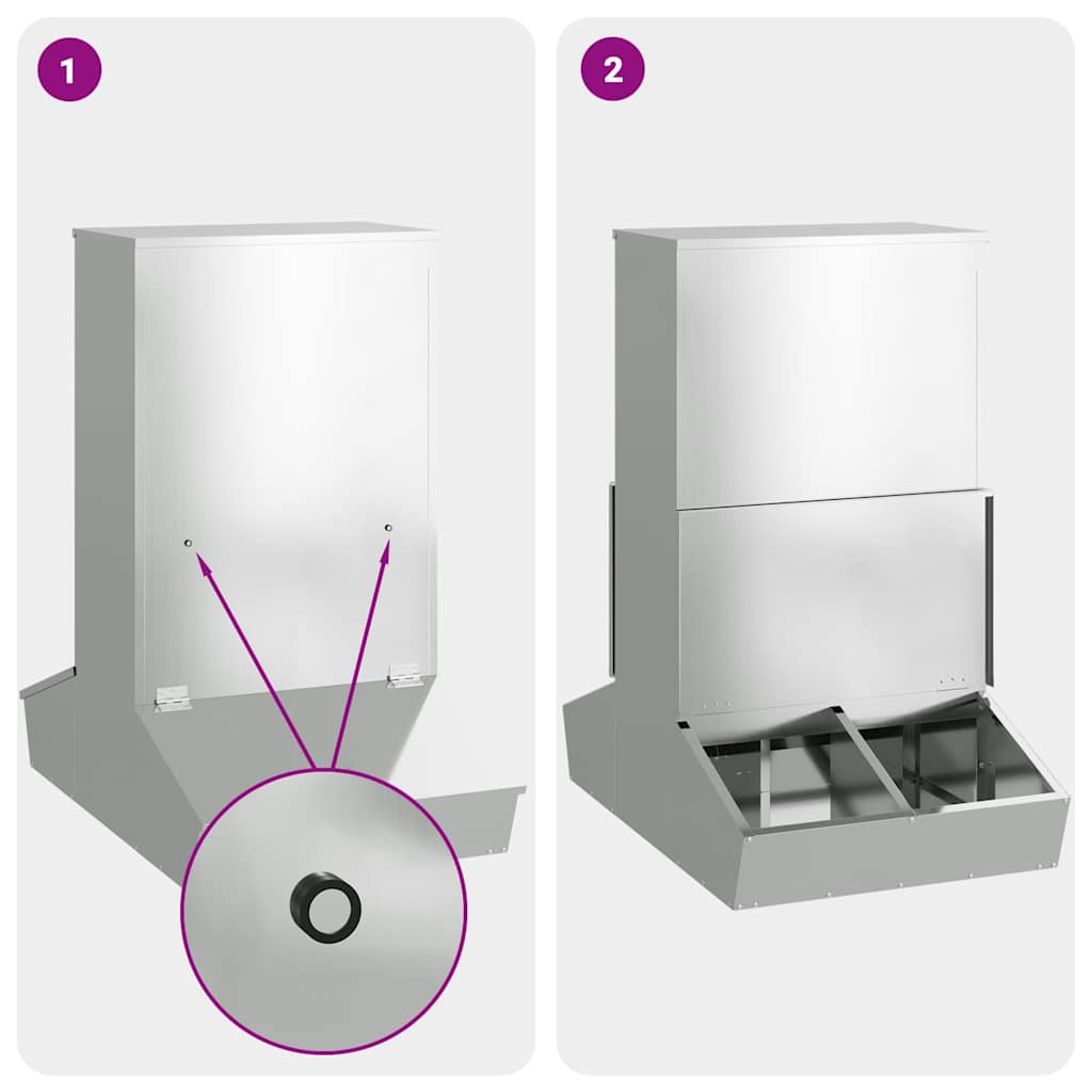 Nutriente per Maiali Argento 82 x 51 x 91,5 cm Acciaio zincato | homemem39