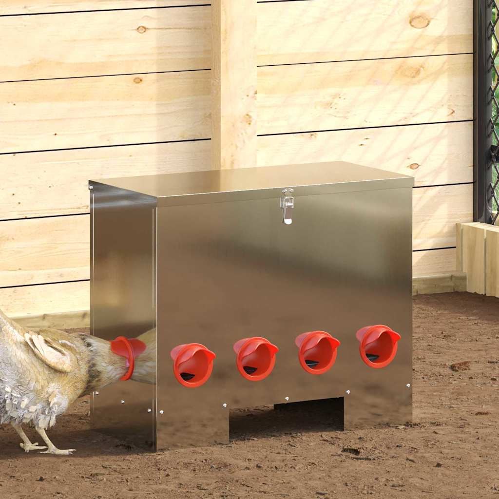 Feeder per pollo Argento 60,5 x 29 x 51 cm Acciaio zincato