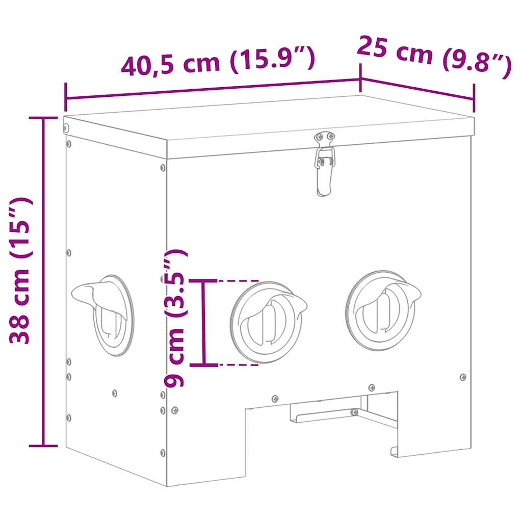 Feeder per pollo Nero 40,5 x 25 x 38 cm | homemem39