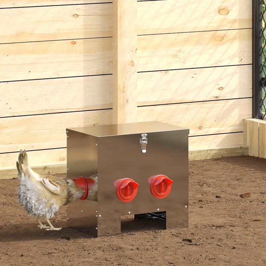 Feeder per pollo Argento 40,5 x 25 x 38 cm Acciaio zincato