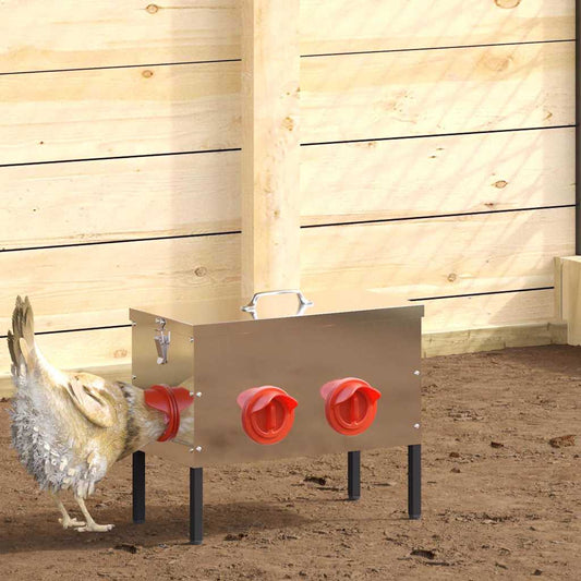 Feeder per pollo Argento 41,5 x 20,5 x 33 cm Acciaio zincato