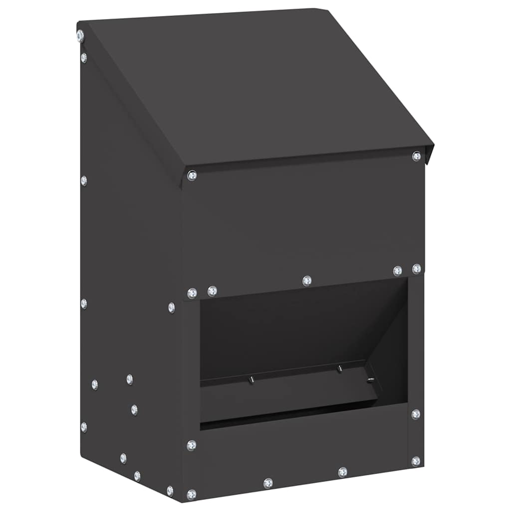 Feeder per pollo Nero 21 x 16 x 33 cm Acciaio laminato a freddo