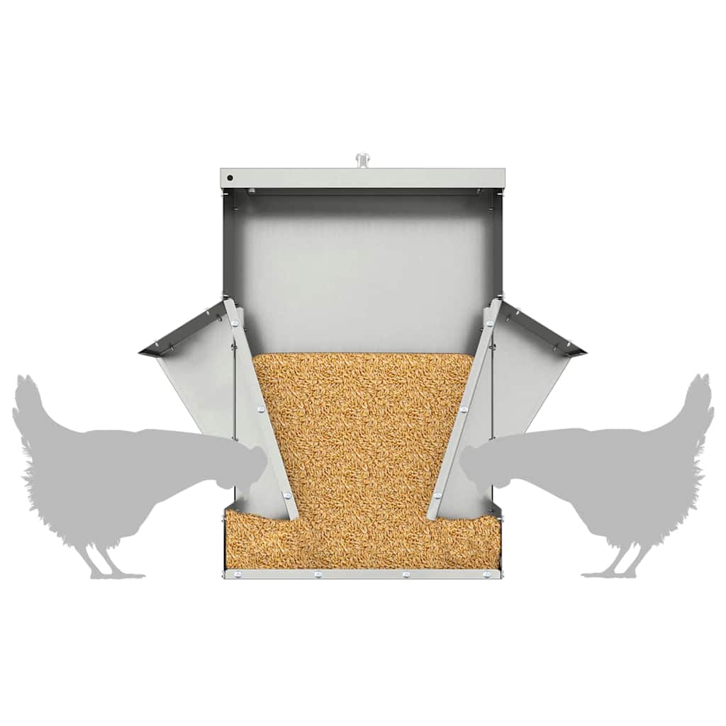 Feeder per pollo Argento 40,5 x 45 x 41 cm Acciaio zincato