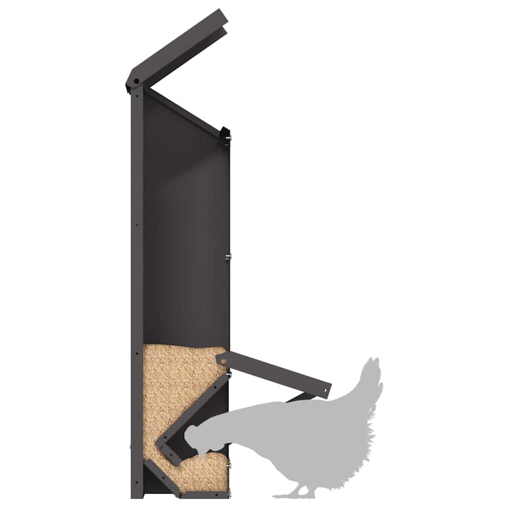 Feeder per pollo Nero 13 x 12 x 51 cm Acciaio laminato a freddo