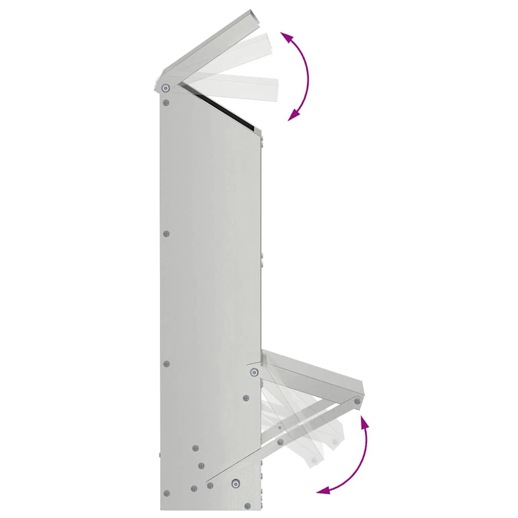 Feeder per pollo Argento 13 x 12 x 51 cm Acciaio zincato