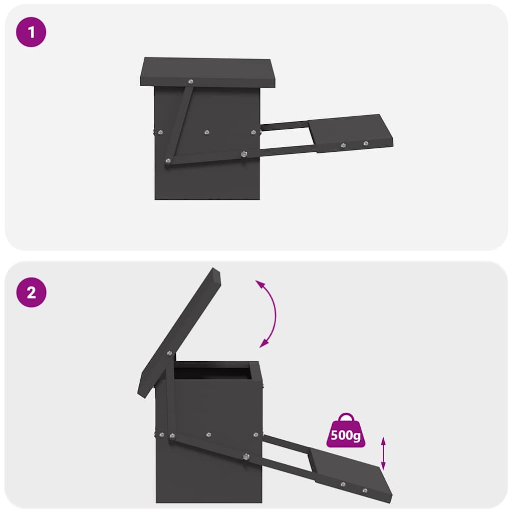 Mangiatore a Pedale per Pollo Nero 48,5 x 39,5 x 19 cm