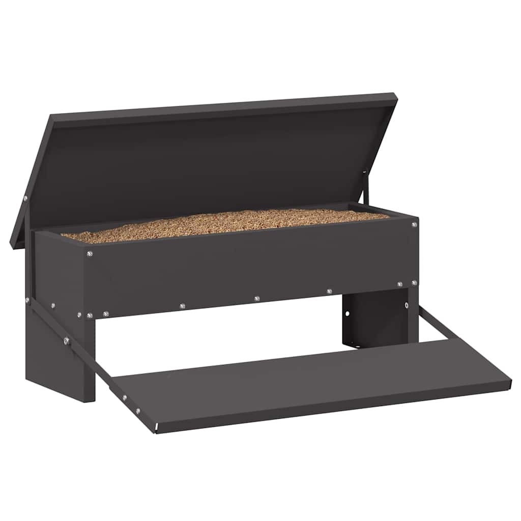 Mangiatore a Pedale per Pollo Nero 48,5 x 39,5 x 19 cm