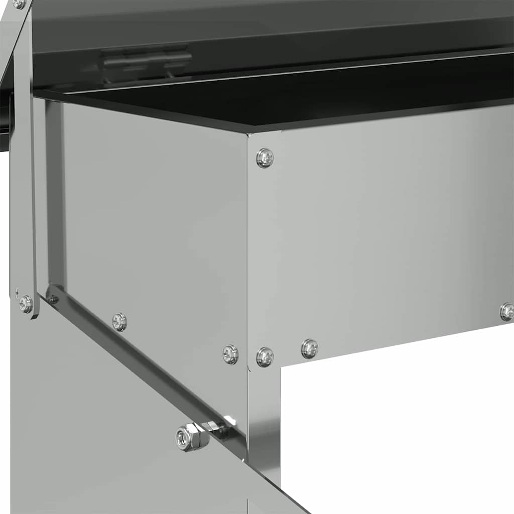 Mangiatore a Pedale per Pollo Argento 48,5 x 39,5 x 19 cm