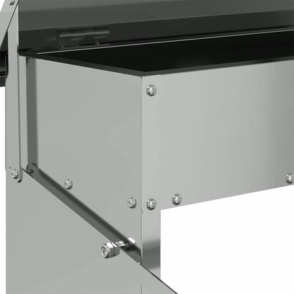 Mangiatore a Pedale per Pollo Argento 48,5 x 39,5 x 19 cm