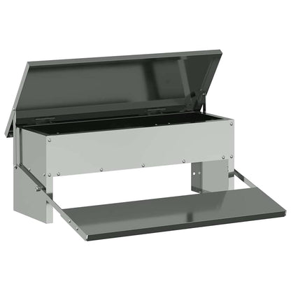 Mangiatore a Pedale per Pollo Argento 48,5 x 39,5 x 19 cm