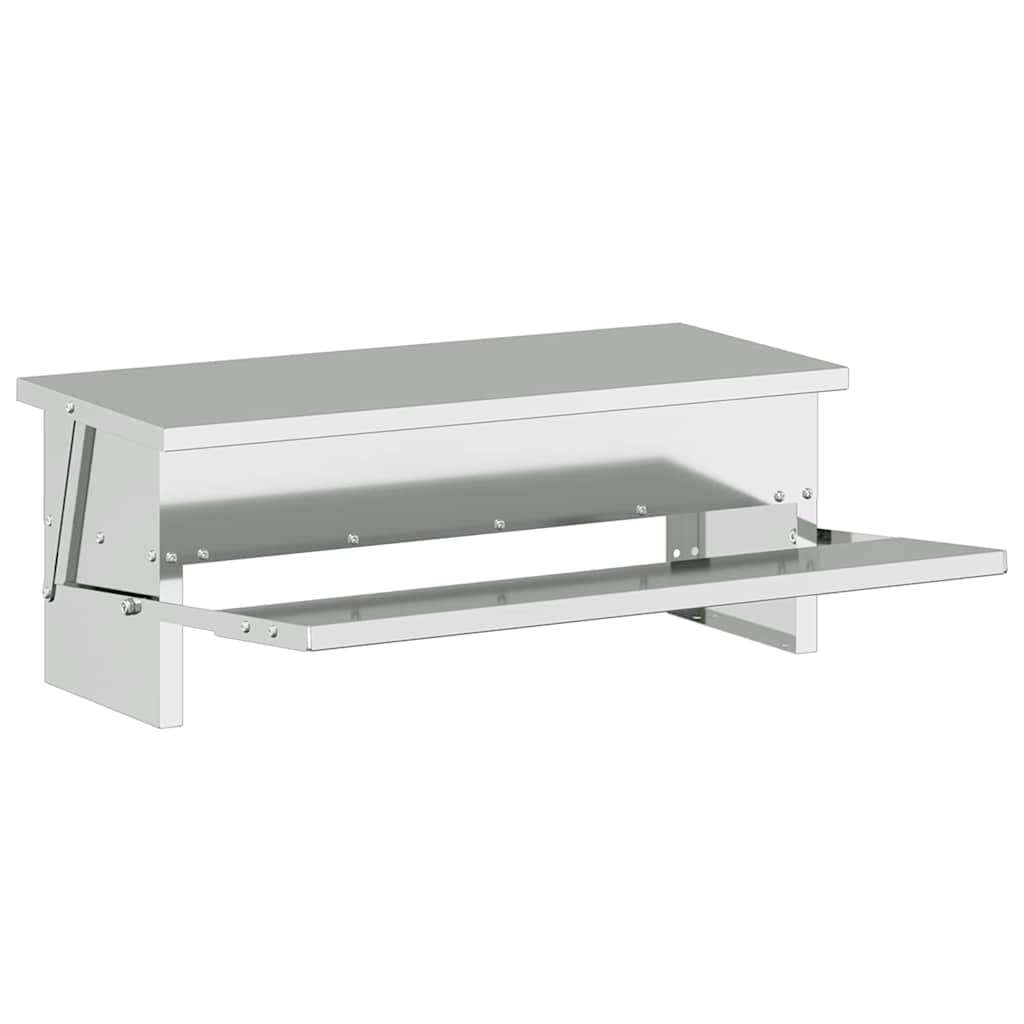 Mangiatore a Pedale per Pollo Argento 48,5 x 39,5 x 19 cm