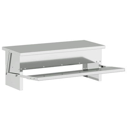 Mangiatore a Pedale per Pollo Argento 48,5 x 39,5 x 19 cm