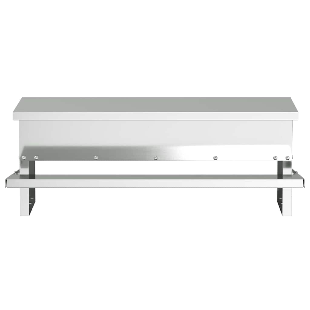 Mangiatore a Pedale per Pollo Argento 48,5 x 39,5 x 19 cm