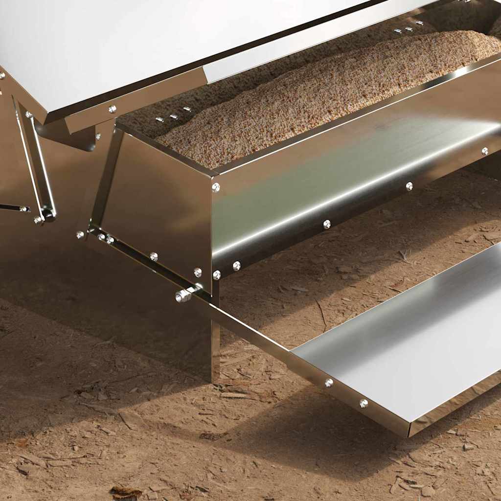 Mangiatore a Pedale per Pollo Argento 75 x 53 x 20,5 cm