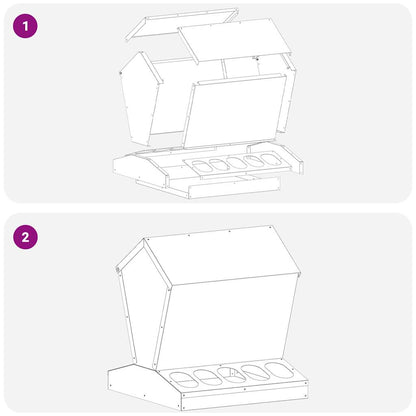 Feeder per pollo Nero 40 x 40 x 45 cm Acciaio laminato a freddo