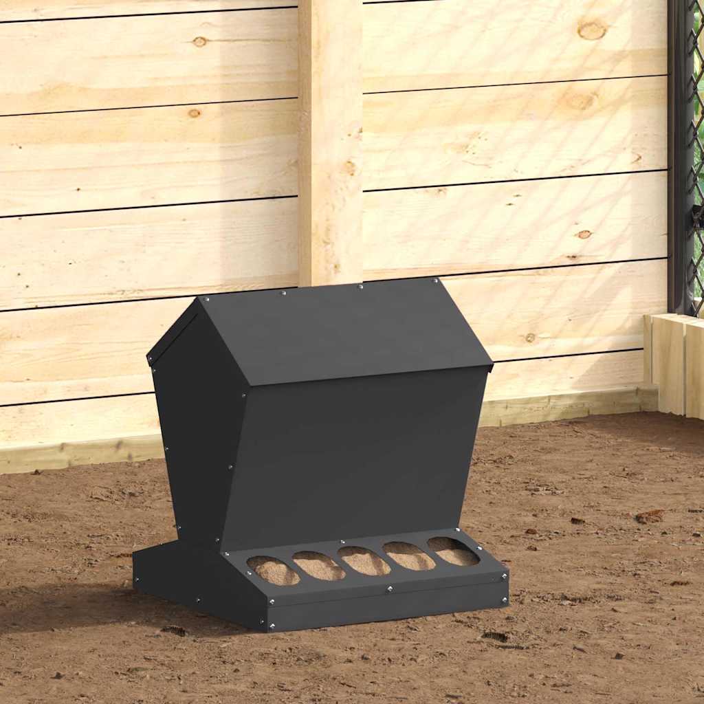 Feeder per pollo Nero 40 x 40 x 45 cm Acciaio laminato a freddo