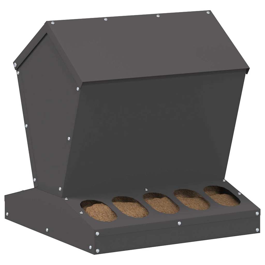 Feeder per pollo Nero 40 x 40 x 45 cm Acciaio laminato a freddo