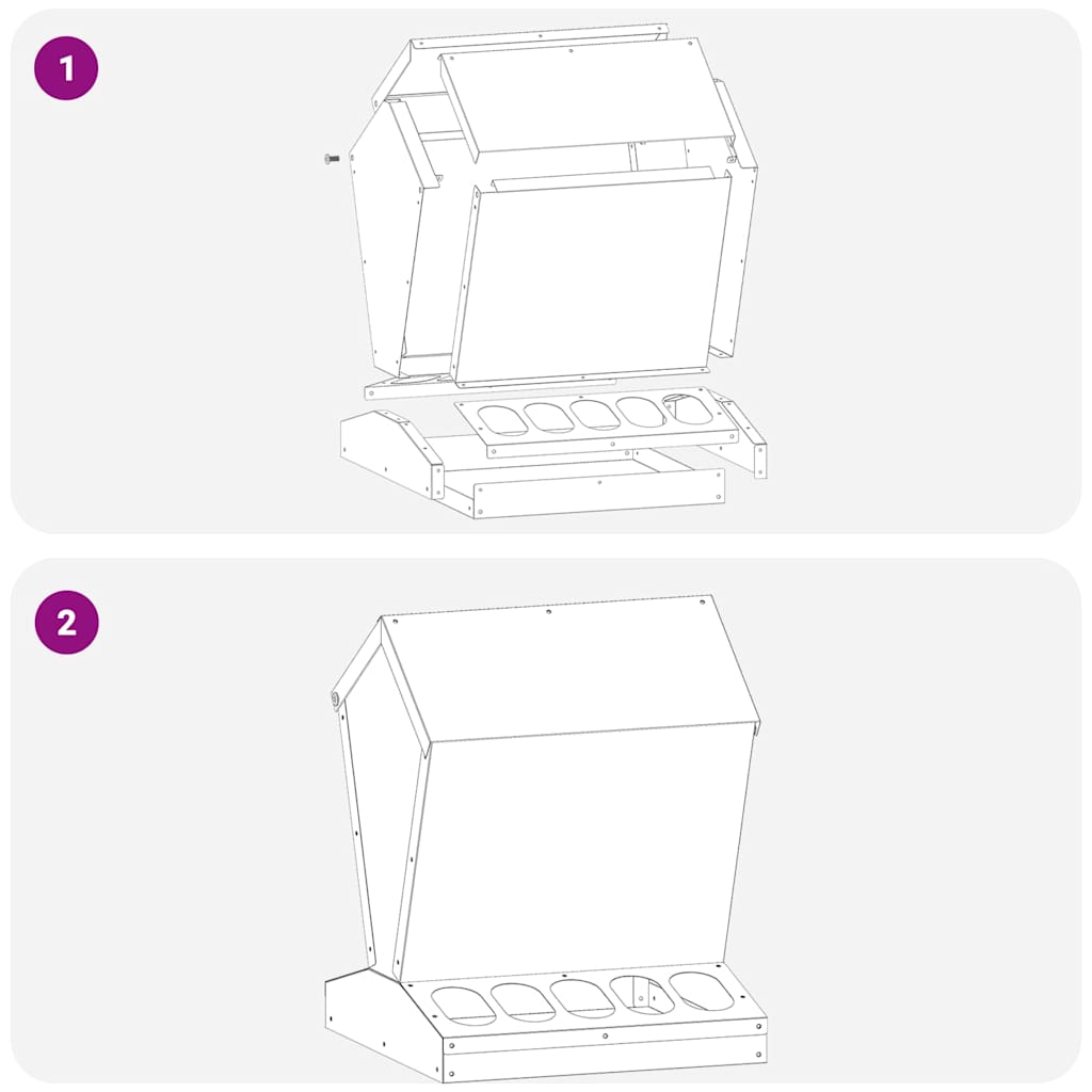 Feeder per pollo Nero 30 x 30 x 39 cm Acciaio laminato a freddo