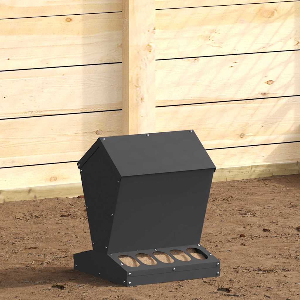 Feeder per pollo Nero 30 x 30 x 39 cm Acciaio laminato a freddo