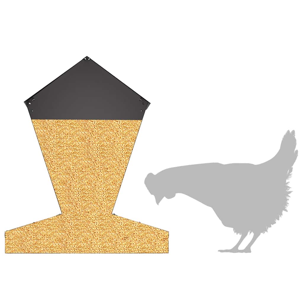 Feeder per pollo Nero 30 x 30 x 39 cm Acciaio laminato a freddo