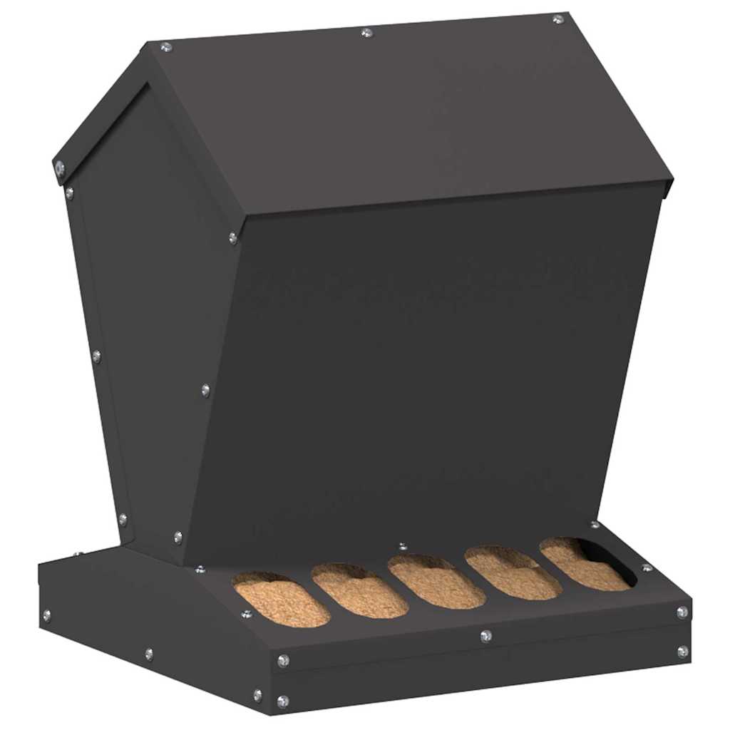 Feeder per pollo Nero 30 x 30 x 39 cm Acciaio laminato a freddo