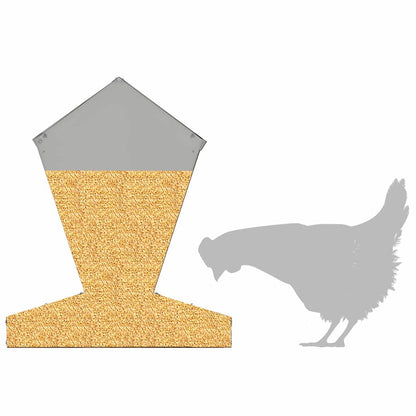 Feeder per pollo Argento 30 x 30 x 39 cm Acciaio zincato