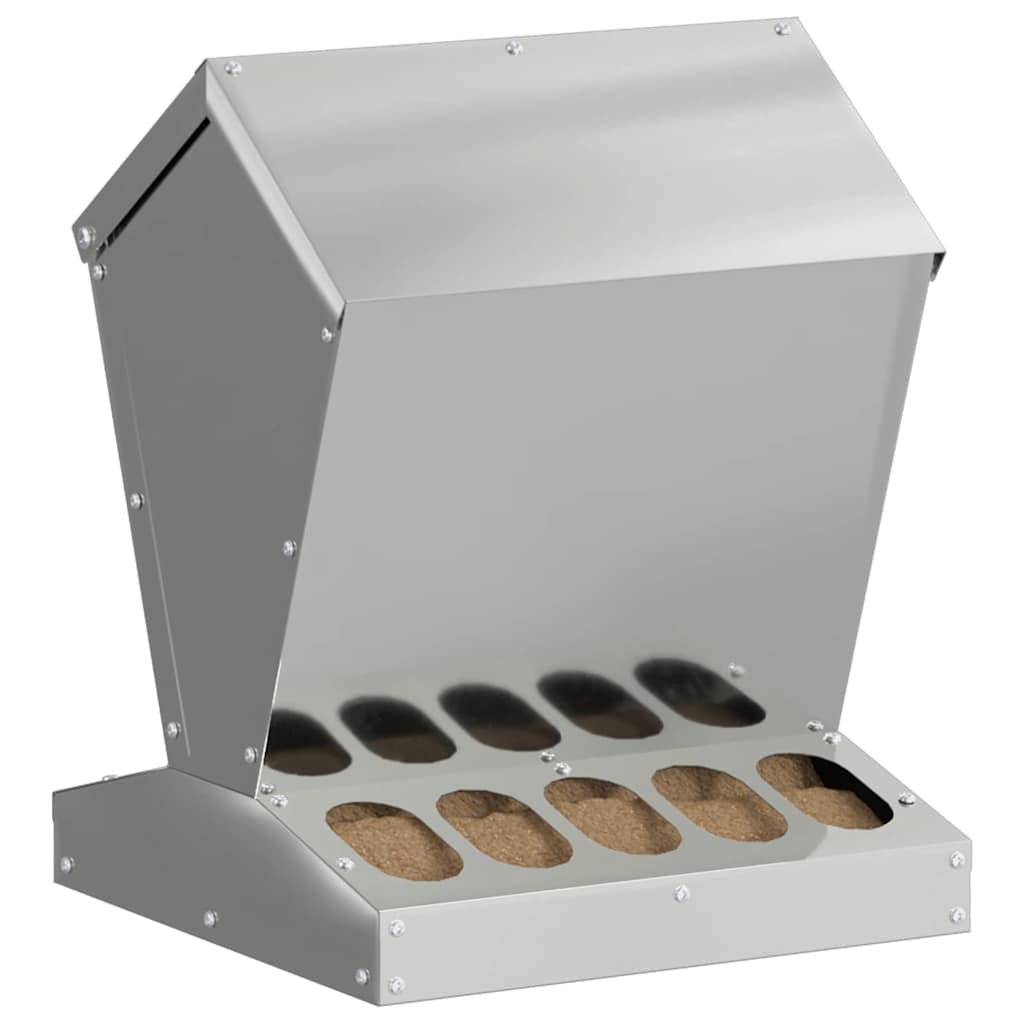 Feeder per pollo Argento 30 x 30 x 39 cm Acciaio zincato