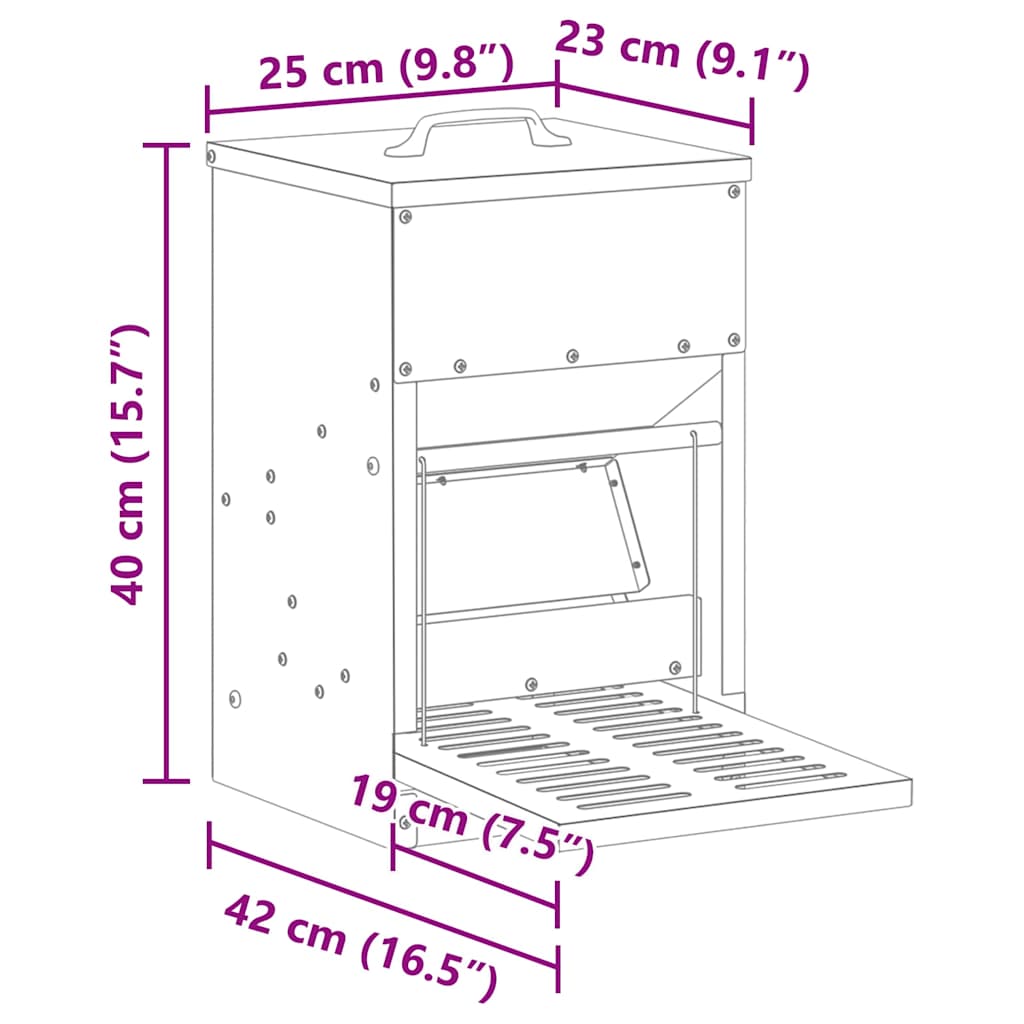 Mangiatore a Pedale per Pollo Nero 25 x 42 x 40 cm | homemem39
