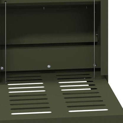 Mangiatore a Pedale per Pollo Verde oliva 25 x 42 x 40 cm