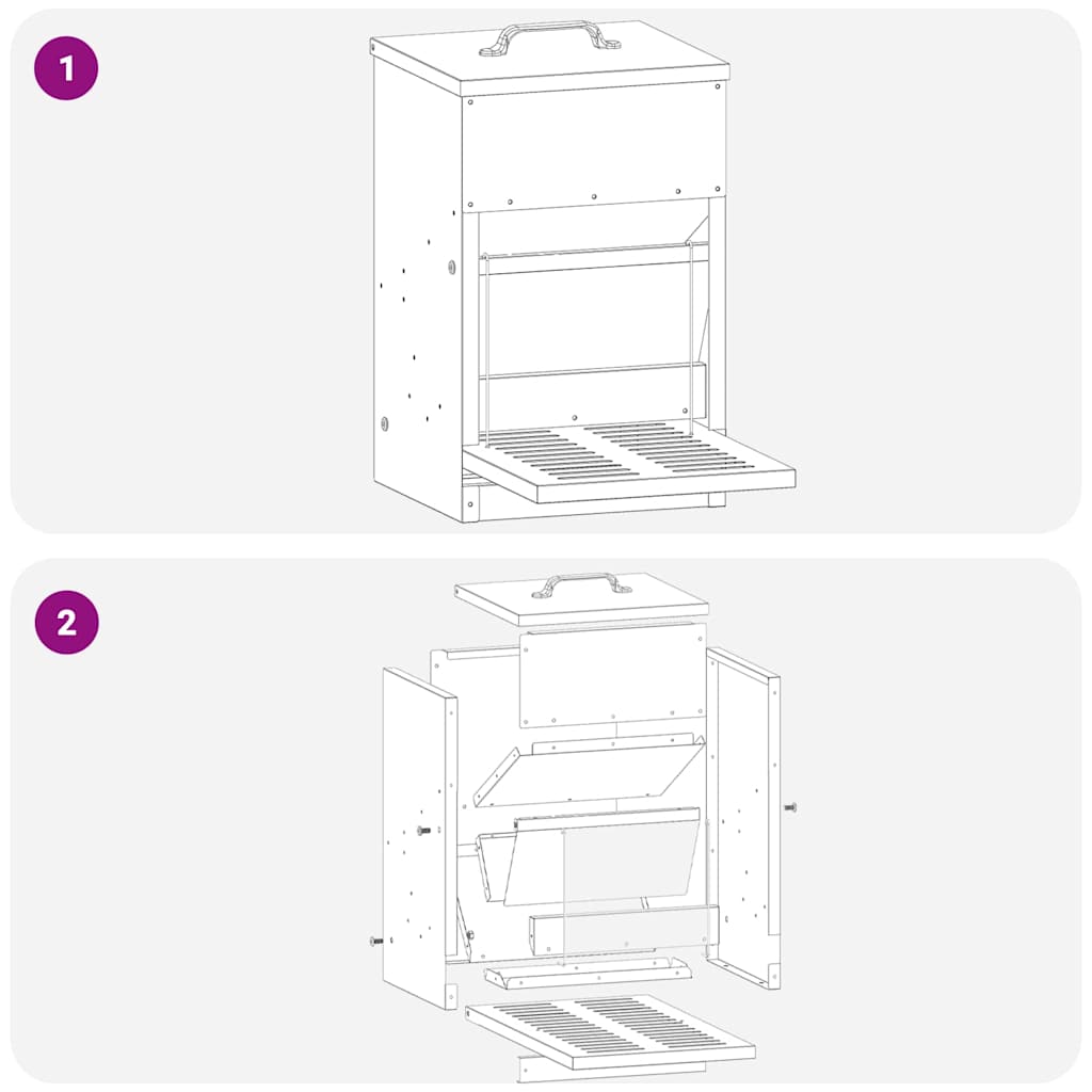 Mangiatore a Pedale per Pollo Verde oliva 25 x 42 x 40 cm