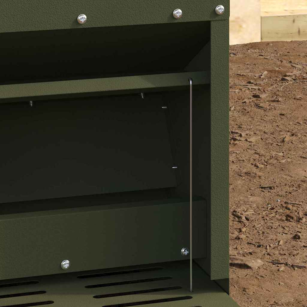 Mangiatore a Pedale per Pollo Verde oliva 25 x 42 x 40 cm