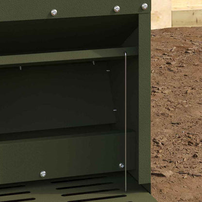 Mangiatore a Pedale per Pollo Verde oliva 25 x 42 x 40 cm