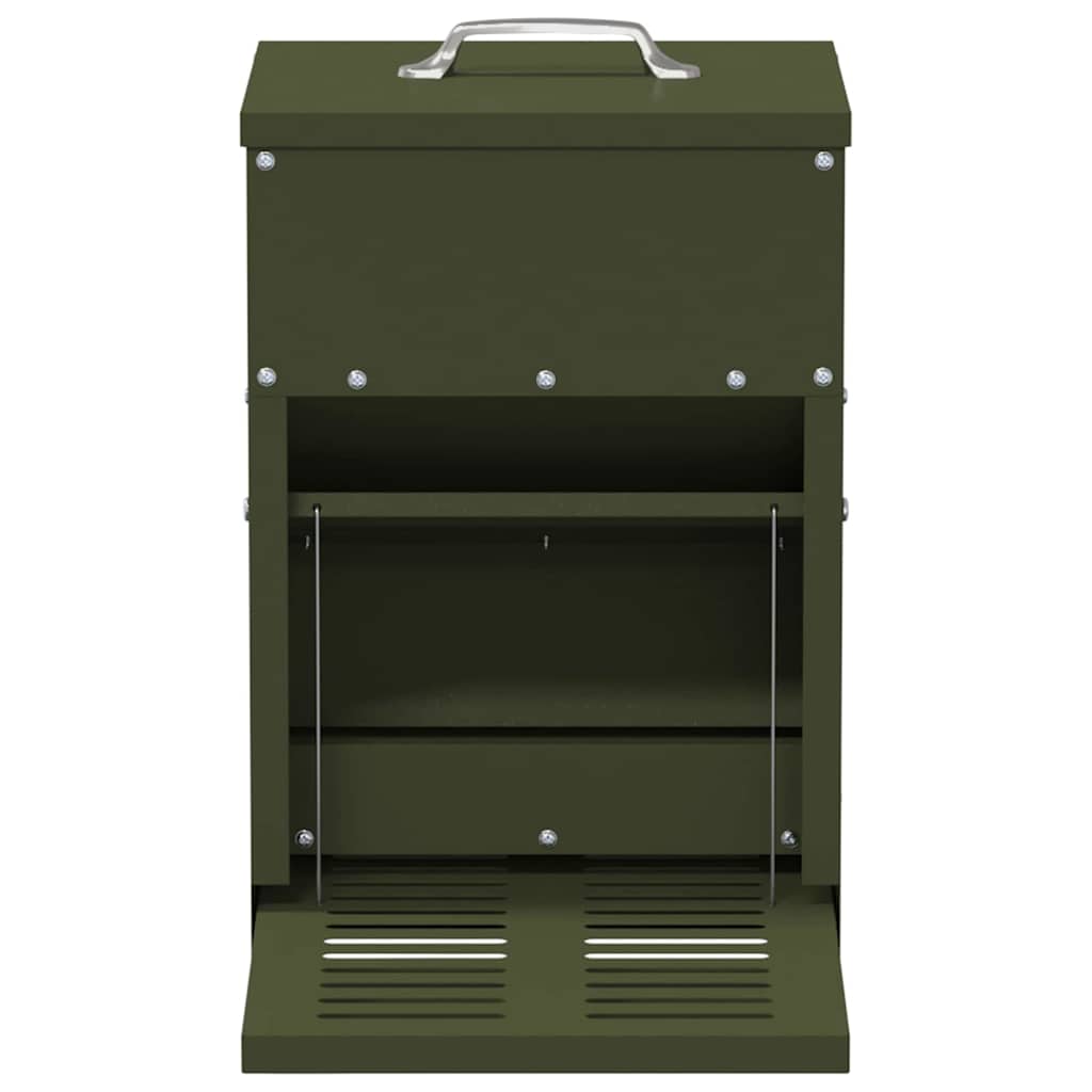 Mangiatore a Pedale per Pollo Verde oliva 25 x 42 x 40 cm