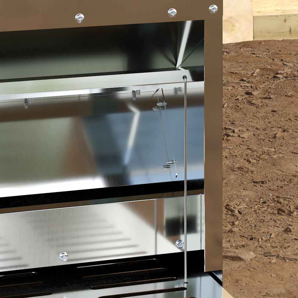 Mangiatore a Pedale per Pollo Argento 25 x 42 x 40 cm