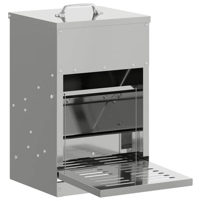 Mangiatore a Pedale per Pollo Argento 25 x 42 x 40 cm