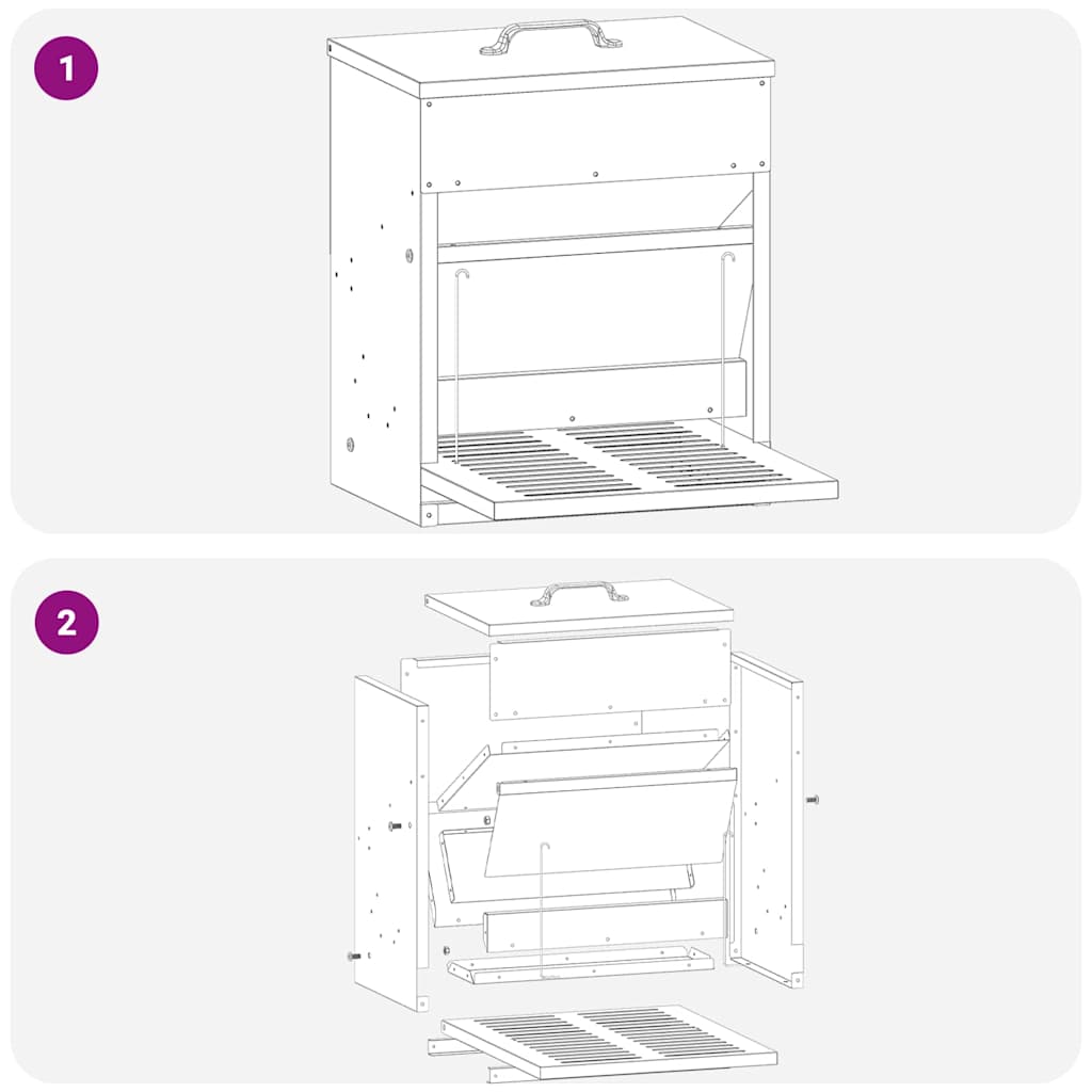 Mangiatore a Pedale per Pollo Nero 33 x 42 x 40 cm