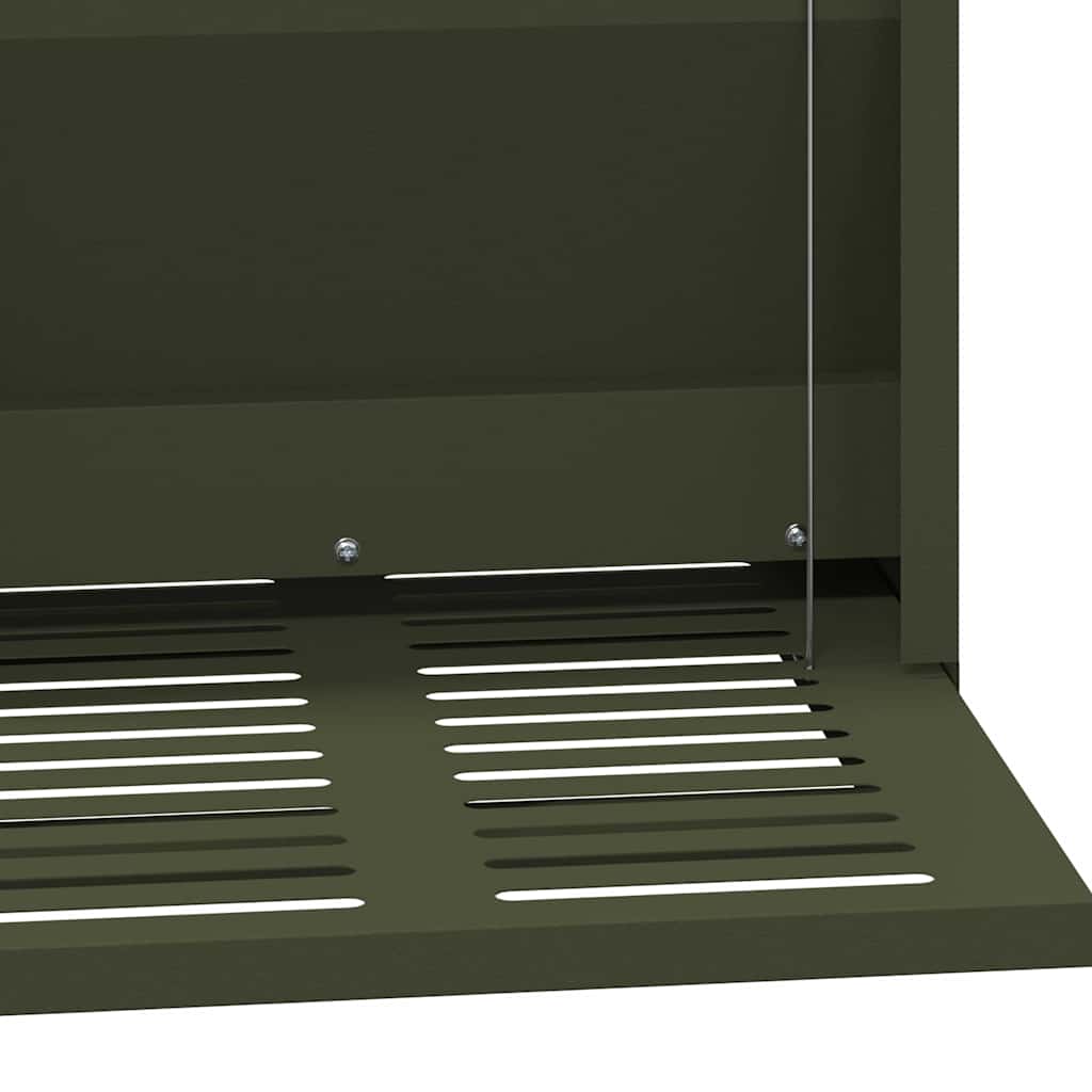 Mangiatore a Pedale per Pollo Verde oliva 33 x 42 x 40 cm