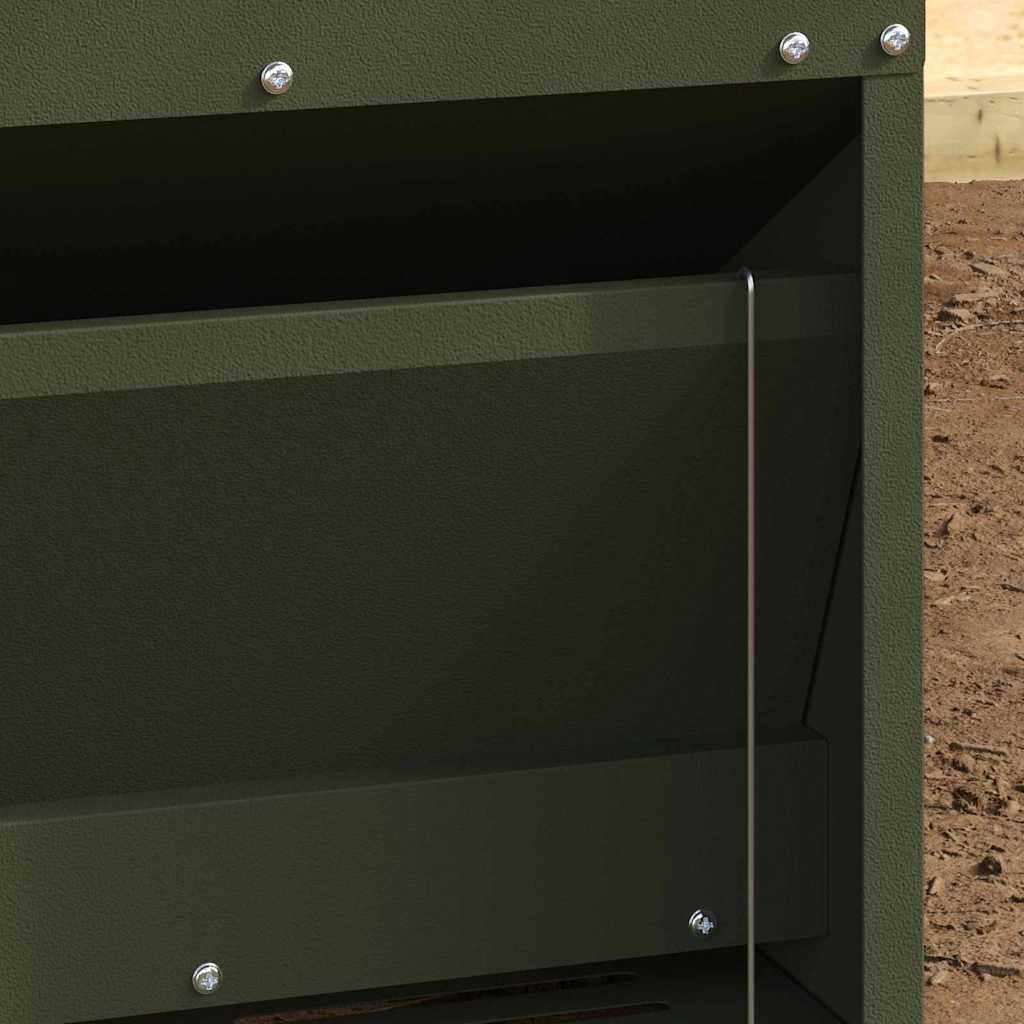 Mangiatore a Pedale per Pollo Verde oliva 33 x 42 x 40 cm