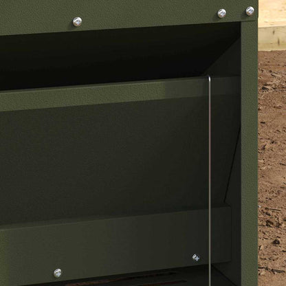 Mangiatore a Pedale per Pollo Verde oliva 33 x 42 x 40 cm