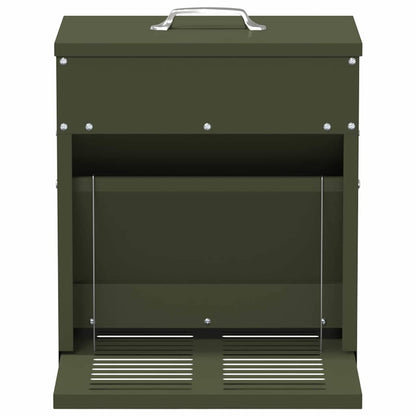 Mangiatore a Pedale per Pollo Verde oliva 33 x 42 x 40 cm