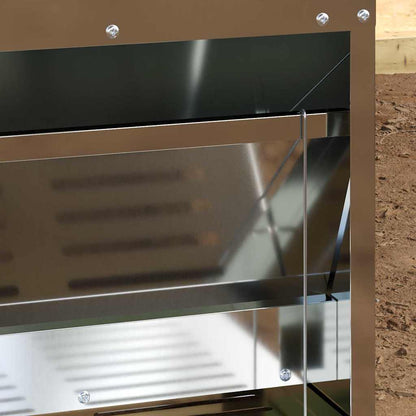 Mangiatore a Pedale per Pollo Argento 33 x 42 x 40 cm