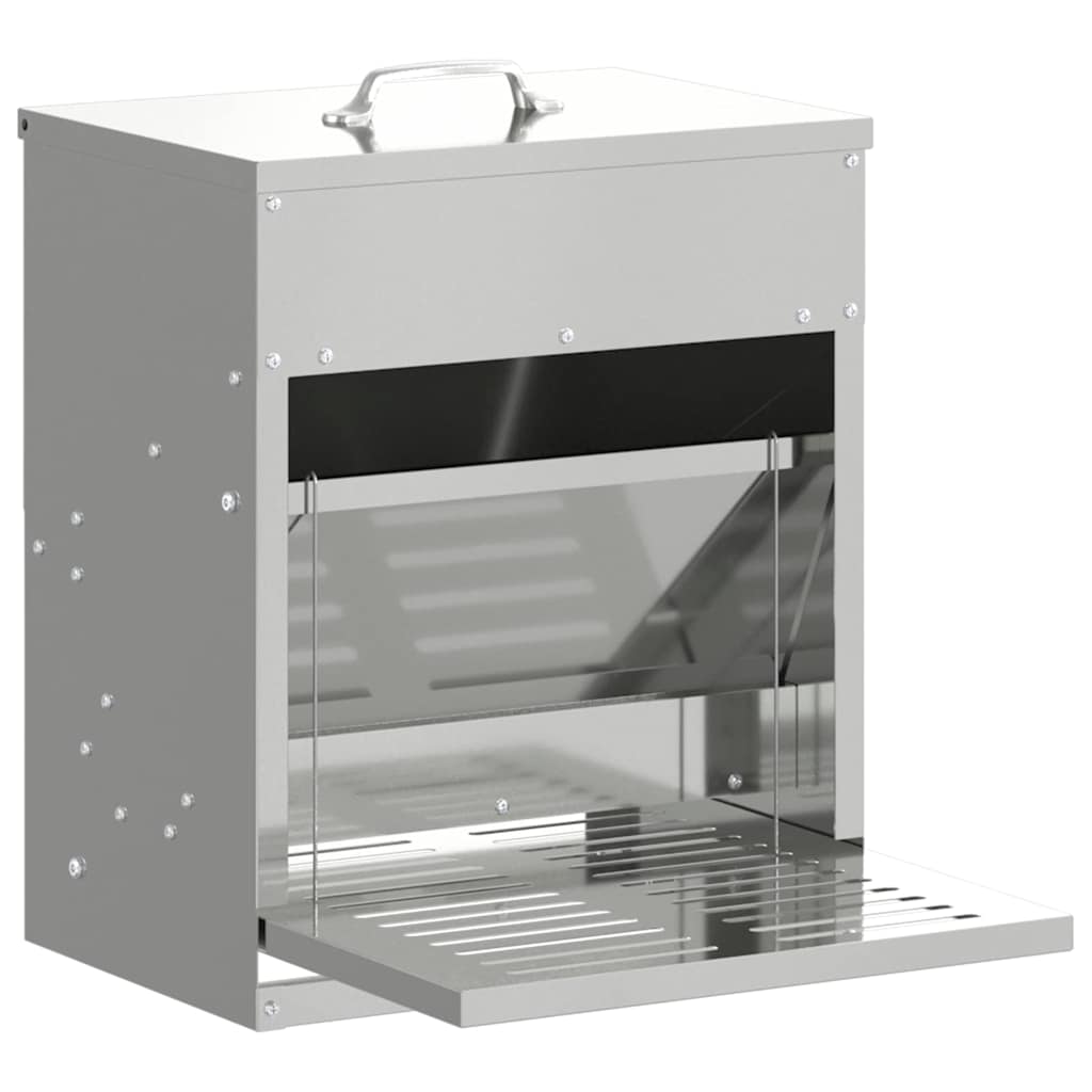 Mangiatore a Pedale per Pollo Argento 33 x 42 x 40 cm