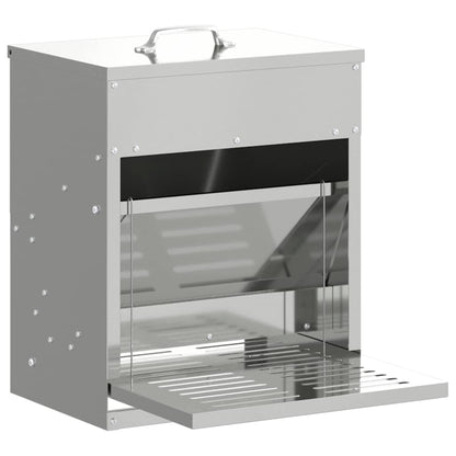 Mangiatore a Pedale per Pollo Argento 33 x 42 x 40 cm