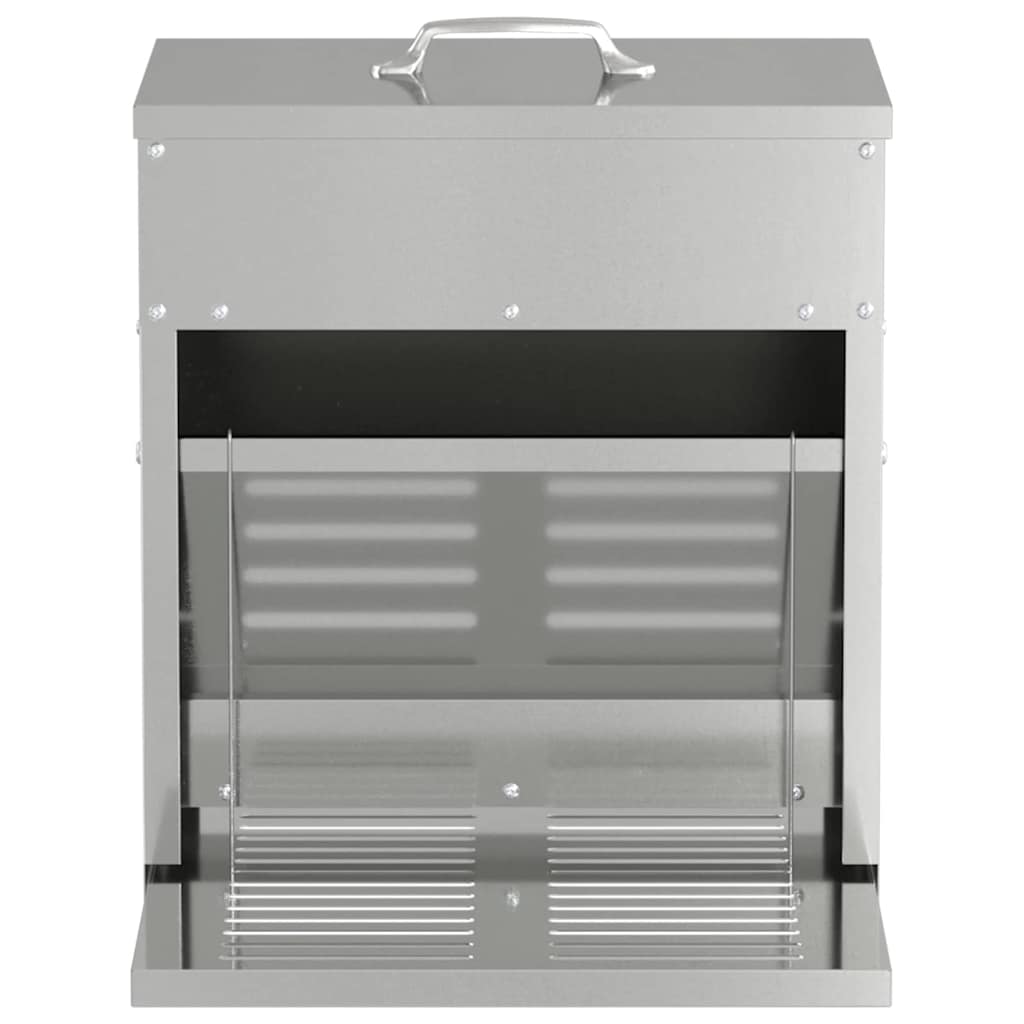 Mangiatore a Pedale per Pollo Argento 33 x 42 x 40 cm