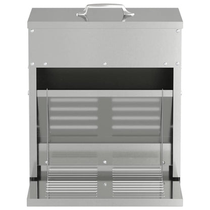 Mangiatore a Pedale per Pollo Argento 33 x 42 x 40 cm