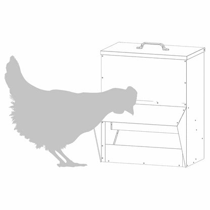 Feeder per pollo Argento 20 x 25 x 35 cm Acciaio zincato