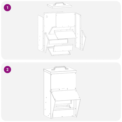 Feeder per pollo Nero 20 x 25 x 35 cm Acciaio laminato a freddo