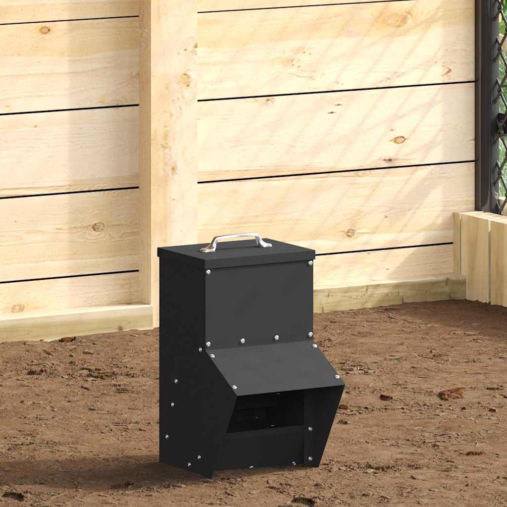 Feeder per pollo Nero 20 x 25 x 35 cm Acciaio laminato a freddo