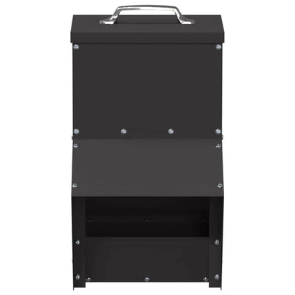 Feeder per pollo Nero 20 x 25 x 35 cm Acciaio laminato a freddo